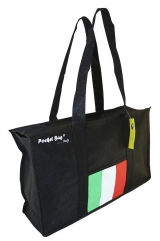 Casual Sport Bag with full length zipper & internal pocket printed with Italian flag c/w base