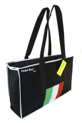 Casual Sport Bag with full length zipper & internal pocket printed with Italian flag & border w/base