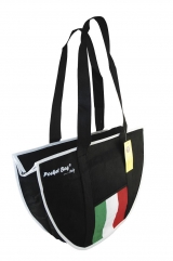 Casual Sport Bag with full length zipper & internal pocket printed with Italian flag  & border