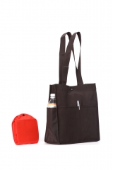 Foldable with 2 front pockets, 2 side pockets + pen holder, great for frequent traveller